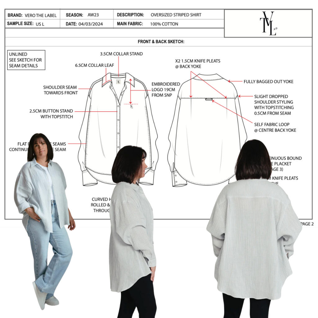 Tech Pack of womens oversized shirt